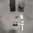 Passage Set, Modern Rectangle Rosette, Modern Round Knob, Flat Black