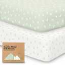 KeaBabies 2-Pack Organic Crib Sheets for Boys, Girls - 52x28 Fitted Crib Mattress Sheet Neutral, Breathable Jersey Cotton Cover for Baby Bed, Toddler Mattress, Soft & Cute Prints (Herb)