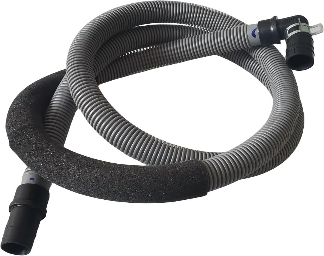 DC97-02250G Washer Drain Hose Assy (0.9" internal diameter) Replacement for Samsung Washing Machine Drain Hose, 6.5 Ft Reinforced Washer Drain Hoses with Clamp -Grey