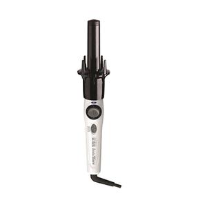 KISS Instawave Deluxe Automatic Rotating Curling Iron, Self-Spinning, Ceramic Ionic Technology, Tangle Prevention, 2-Way Rotation, Dual Heat Settings up to 420F, 1 Curling Wand, Black & White