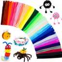 1200PCS Pipe Cleaners Craft, Pipe Cleaners Bulk for Arts and Crafts Supplies Multi-Color Chenille Stems DIY Project Room Decor,Christmas Decorations Creative Toys Gift (12inch*6mm,48colors)