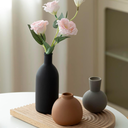 Modern Ceramic Vase Set of 3, Decorative Flower Vases for Home, Multicolor Pottery Vases for Living Room, Kitchen, Bedroom, Shelf, Rustic Farmhouse (Black/Brown/Gray)