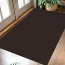 KOZYFLY Washable Entryway Rug 3x5 Ft Area Rugs Cotton Rubber Backed Throw Rugs Indoor Door Mat Kitchen Rugs Braided Floor Carpet for Front Entrance Bathroom Kitchen Living Room, Dark Coffee/Brown