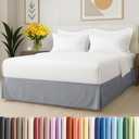Pleated Bed Skirt Full Size - 3 Sided Pleated Bed Skirt Full - Soft, Easy Fit with 15 Inch Tailored Drop - Hotel Quality, Wrinkle Free & Fade Resistant - for Women, Men, Kids and Teens - Steel Blue