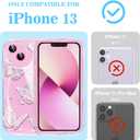 Compatible for iPhone 13 Case, Pretty Butterfly Print Three-Dimensional Wave Clear Case for Girls Women, Soft Full Package Anti-Fall Cover for iPhone 13, Pink Butterfly