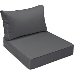 AAAAAcessories Outdoor Seat Cushions for Chairs, Fade-Resistant, Waterproof Patio Furniture Replacement Cushions, 25.5" x 25.5" x 5" + 25.5" x 13.5"