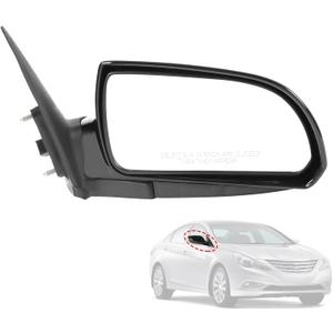Door Mirror Right Passenger Side Replacement For Hyundai Sonata 2006 2007 2008 2009 2010, Replace 87620-0A000, Black 5PINS
