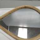 Teardrop Wall Mirror Small Natural Wood Framed Wall Hanging Mirror Irregular Mirrors for Wall Decorative Farmhouse Bedroom Bathroom Entryway Mirrors (16"L x 12"W)