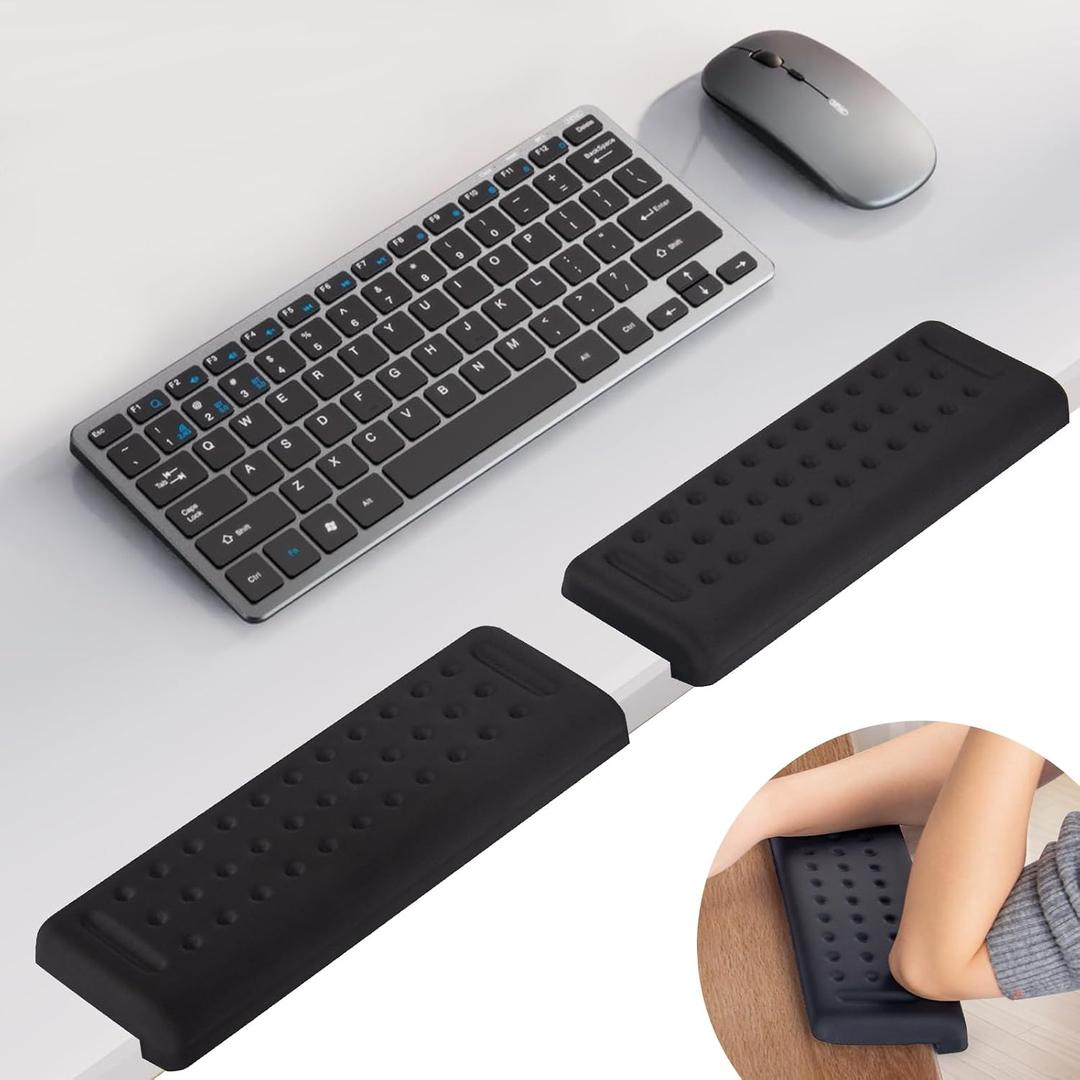 2 Pack L-Shaped Arm Rest for Desk, Ergonomic Elbow Pads with Non-Slip Base, Memory Foam Desk Edge Cushion & Wrist Rest for Office, Home, Study Use