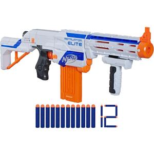 NERF N-Strike Elite Retaliator Blaster, Stock, Grip, Barrel, 12-Clip, 12 Darts, Outdoor Toys for Kids 8+ Frustration-free Packaging