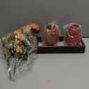 Capoda 3 Pcs Fall Mason Jar Centerpiece Table Decorations Farmhouse Coffee Table Decor with Wood Tray Autumn Centerpieces for Dining Room Living Kitchen Bathroom Thanksgiving Decorations