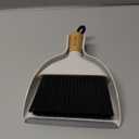 MR.SIGA Mini Dustpan and Brush Set, Portable Cleaning Brush and Dustpan Combo with Bamboo Handle, 1 Set (White)