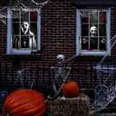 6 x 2Pcs Halloween Window Decorations,Scary Halloween Decorations Curtain Fabric Window Door Cover Horror Decor for Halloween Party Indoor and Outdoor (Witch)