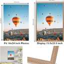 JCJMY 16x24 Picture Frame Set of 3 for Poster Photo Picture and 40x60 cm Canvas, Horizontal and Vertical Formats for Wall Hanging, 16 x 24 Wall Gallery Poster Photo Frame, 3 Pack, Rustic Brown