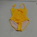 Eomenie Women One Piece Tummy Control Swimsuit Halter Scallop Trim Bathing Suits 1 Piece Vintage Ruched Slimming Swimwear Yellow, Large