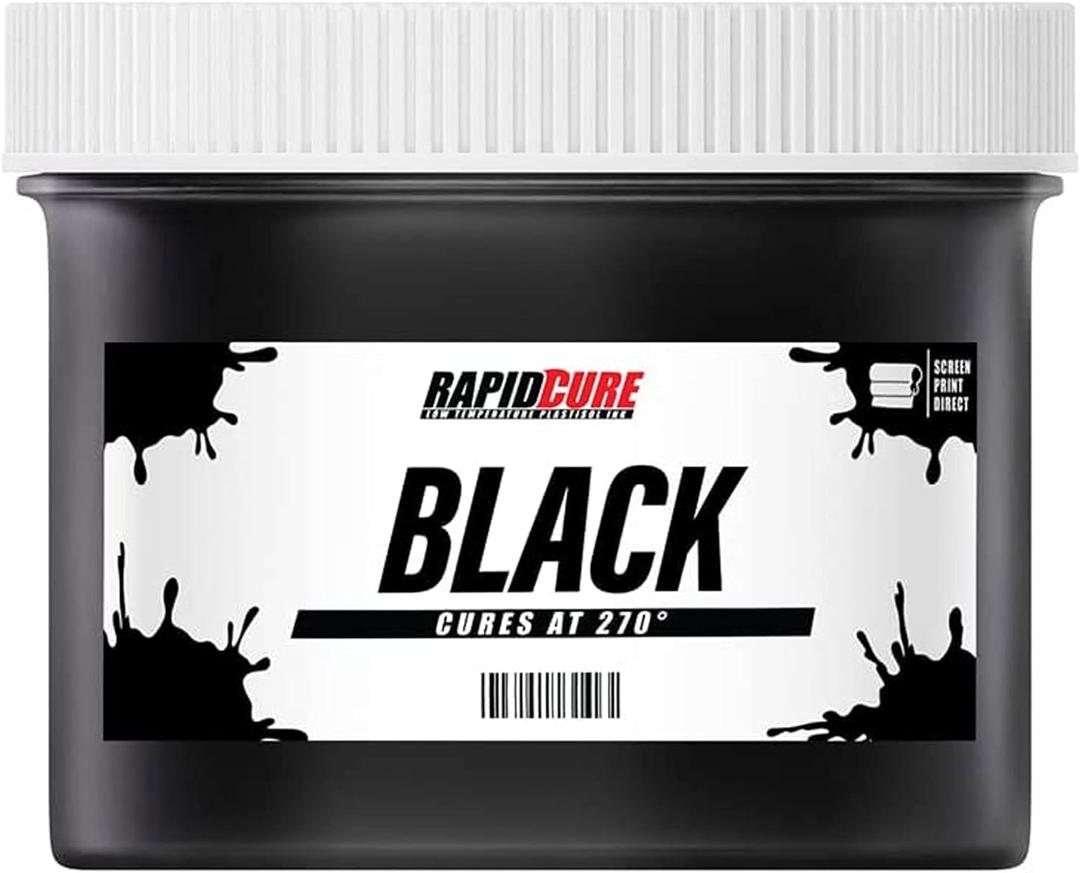 Screen Printing Fabric Ink Black (8oz.) - Plastisol Ink for Screen Printing, Fast Curing Fabric Paint - Screen Print Direct, USA Made