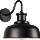 Solar Barn Light for Outside, Dusk to Dawn Outdoor Wall Lights Solar Powered, Farmhouse Exterior Wall Sconce, Industrial Outside Lighting Fixture, Rustic Lantern for Garage, Barn, Shed