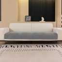 Chenille Sofa Couch Cover, Herringbone Sofa Covers Washable for Dogs, Funny Fuzz Couch Slipcover for Sectional Sofa, Non Slip Protector for L Shaped(Grey, 36"x 94")