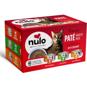 Nulo Variety Flavors Pate Wet Canned Cat Food, 5.5 Ounce (Pack of 24), Best By: MAY 16, 27