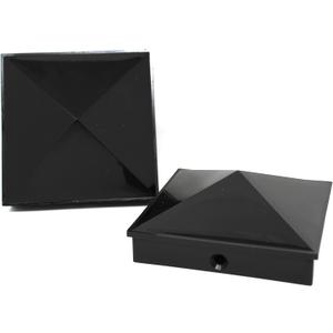 5x5 Nominal (4.5" x4.5") Plastic Pyramid Vinyl Fence Post Cap with Pre-Drilled Hole Black or White Multiple Quantities for Nominal 5" x 5" Posts (4, Black)