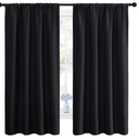 NICETOWN Black Blackout Curtain Blinds  Solid Thermal Insulated Window Treatment Blackout Drapes/Draperies for Bedroom (2 Panels, 42 inches Wide by 63 inches Long, Black)