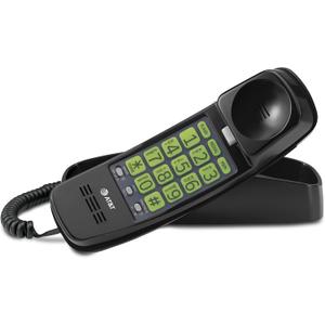 AT&T TRIMLINE 213-11 Corded Phone with Extra Big Buttons - Senior Friendly Landline Phone, Visual Ringer, Lighted Keypad, Wall Mount, No AC Power Needed, Black