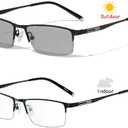 laureles Bifocal Reading Glasses Men Business Sun Photochromic Lens Metal Half Frame Fashion Transition Readers