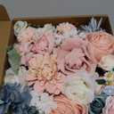 Artificial Flower Combination Box Set Artificial Flower Loose Leaves and Stems DIY Wedding Center Bouquet Bride Wedding Baby ShowerNostalgia Blue Powder