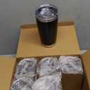 20 oz Tumblers Bulk Stainless Steel Tumbler with Lid Double Wall Vacuum Insulated Coffee Mug 20oz Powder Coated Cup for Hot and Cold Drinks, Black, 6 pack