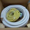 33FT Mini Split Line Set 1/4*1/2 OD HVAC Copper Tube Pipe Extension,3/8 Thickened PE Insulation Coil Air Conditioner Twin Copper Line Heating Equipment Hose with Flared Nuts (33FT (1/4+1/2) with wire)