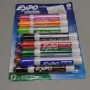 EXPO Dry Erase Markers, Low Odor Ink, Assorted Colors, Chisel Tip, 12 Count