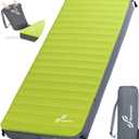 Sportneer Sleeping Pad for Camping: 4" Ultra-Thick Air & Foam Camping Mattress with 10 R Value, 4-Season Large Size 78" x 30" Self-Inflating Sleeping Pad for Camp/Travel/Car/Tent, Easy to Inflate, Green 