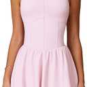ABOCIW Womens Zip Front Tennis Dress High Neck Sleeveless Workout Golf Dresses Build in Shorts with Pockets M