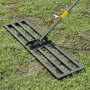 FLY HAWK Lawn Leveling Rake | Levelawn Tool | Level Soil or Dirt Ground Surfaces Easily | 27 x 10 Ground Plate | rakes for lawns Heavy Duty 72 Extra Long Handle | Extracted Iron Metal Black