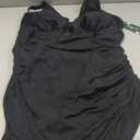 Anne Cole Women's Plus-Size Twist Front Underwire Tankini Swim Top (New Black)