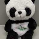 Breathing Stuffed Animal Panda Plush Stuffed Realistic Breathing Motion with Music Lights for Adults and Kids Birthday Gift (Panda)