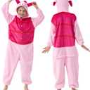 Unisex Children Animal Onesie Pajamas,Kids Flannel Halloween Cosplay Costume/Homewear/Sleepwear (Pink)
