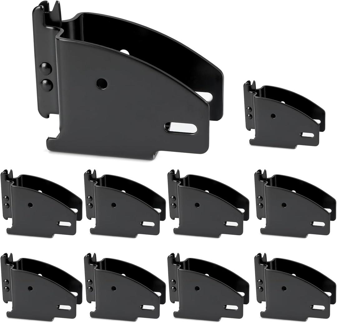 10 Packs Black E-Track Wood Beam End Socket, E Track Accessories Wood Beam Brackets Fit for 2x4 2x6 in Cargo, Truck, Trailer, Storage Lumber Bracket Tie-Down Systems, Shelf Brackets