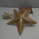 Christmas Tree Topper 10" Golden Glittered Star Tree Topper with 30 LED Lights Xmas Tree Topper Star for Xmas Decorations Ornaments Holiday Party Indoor Decor
