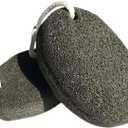 2-Pack Black Oval Pumice Stones for Feet – Natural Lava Callus & Corn Remover for Heels, Hard Skin, Pedicure Foot Exfoliation Tool