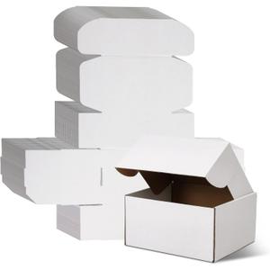 WIFTREY 8x6x4 Shipping Boxes 30 Pack, White Packing Box for Small Business, 8 x 6 x 4 Corrugated Cardboard Boxes for Mailing, Mailing, Shipping