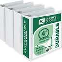 Samsill Plant-Based 4 Inch Durable Round Ring, Made in USA, View Binder, Eco-Friendly, USDA Certified Biobased, 4 Pack, White