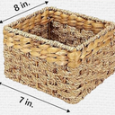 Seagrass and Hyacinth Nesting Wicker Basket, Multi-Size, 1 pack, Natural Woven Storage Baskets for Organizing Living Room, Shelves, Closet 