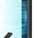 Abolee Tower Fan for Bedroom, 90° Oscillating Bladeless Standing Fan with Remote, 27ft/s High Velocity, 40 Inch, 32dB Quiet for Sleep, 3 Speeds, 4 Modes, 12H Timer, Auto Mode, Home Office Indoor black