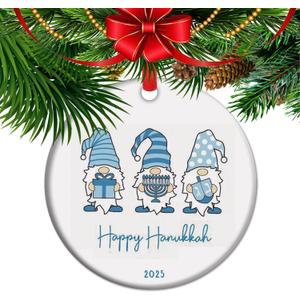 Christmas Hanukkah Ornament, Chrismukkah Family Ornament Keepsake Xmas Tree Dcor (C24)