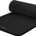 Retrospec Solana Yoga Mat 1" Thick w/Nylon Strap for Men & Women - Non Slip Exercise Mat for Home Yoga, Pilates, Stretching, Floor & Fitness Workouts (Black)