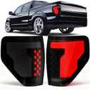 Sequential LED Tail Lights for Ford F-150 20092014, Lucky 7 Animated Startup, Smoked Lens, Full LED Rear Brake Lamp Assembly, Weatherproof, Driver & Passenger Side (Not for Flareside)