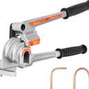 VEVOR Pipe Tube Bender, 1/4", 3/8", 1/2" OD, 3 in 1 Manual Level Tube Bender, 180 Copper Aluminum Pipes Bending Tools for HVAC Air Conditioning