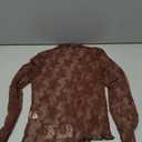 siliteelon Lace Tops for Women Mesh Long Sleeve Top Sheer Lace Shirt Floral Mock Neck Party Club Lace Undershirt, XS