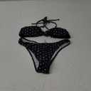 Milumia Women's Polka Dots Bikini Sets 2 Piece High Cut Tie Shoulder Swimsuit Beachwear Multicolor Medium